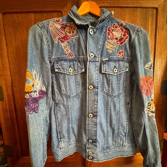 Diesel Other - Diesel Men’s Denim Jacket with Floral Embroidery size L